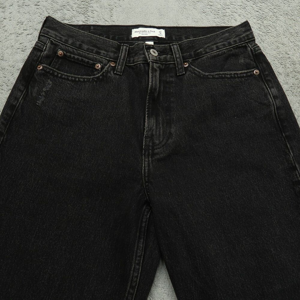 Abercrombie & Fitch Black Wide Leg Jeans - Picture 12 of 16